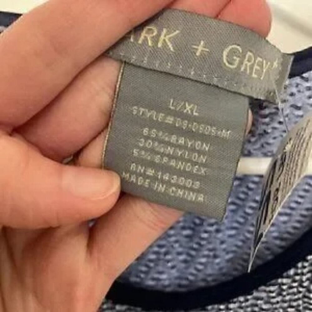 LARK + GREY NWT Knit Striped Scoop Neck Sundress L/XL Smocked Fit & Flair - Picture 4 of 11